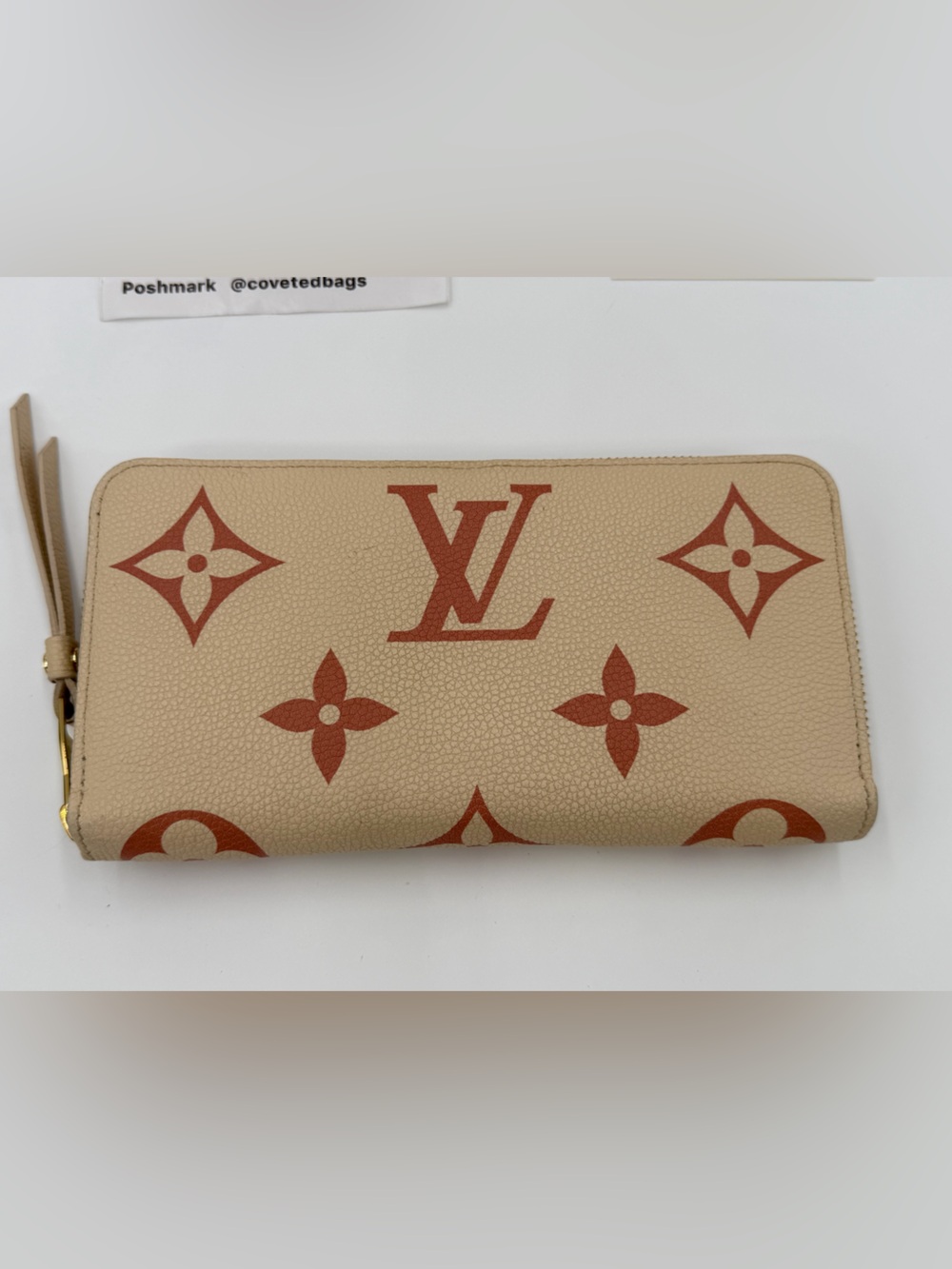 LV Cream & Pink Giant Empriente Monogram Zippy Wallet Full Set w/Entrupy COA - Picture 2 of 12